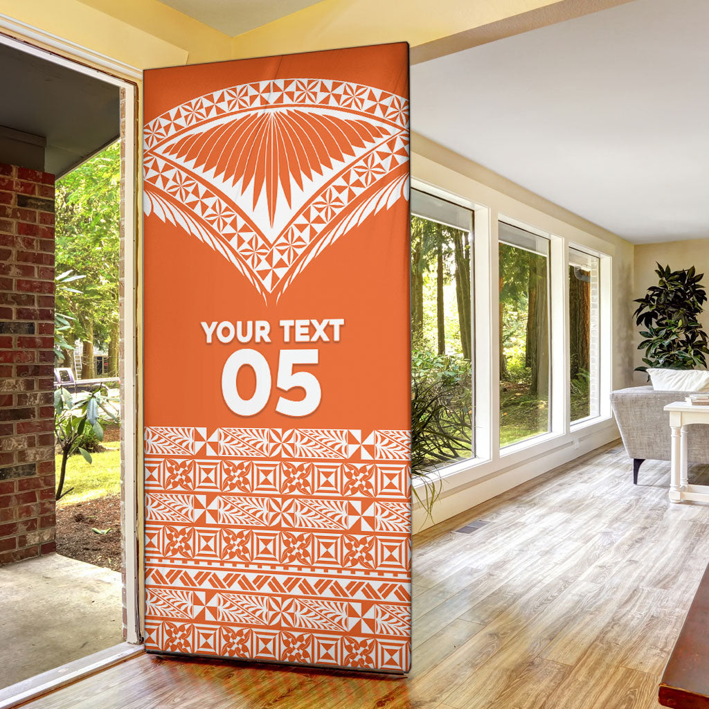 Personalised Tonga Tailulu College Door Cover Tongan Kupesi Pattern