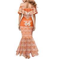 Personalised Tonga Tailulu College Family Matching Mermaid Dress and Hawaiian Shirt Tongan Kupesi Pattern