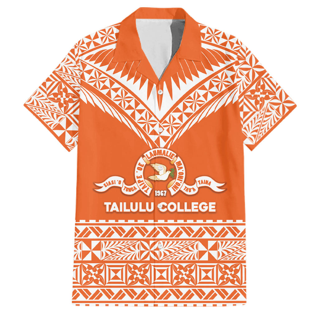 Personalised Tonga Tailulu College Family Matching Off Shoulder Maxi Dress and Hawaiian Shirt Tongan Kupesi Pattern