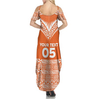 Personalised Tonga Tailulu College Family Matching Summer Maxi Dress and Hawaiian Shirt Tongan Kupesi Pattern