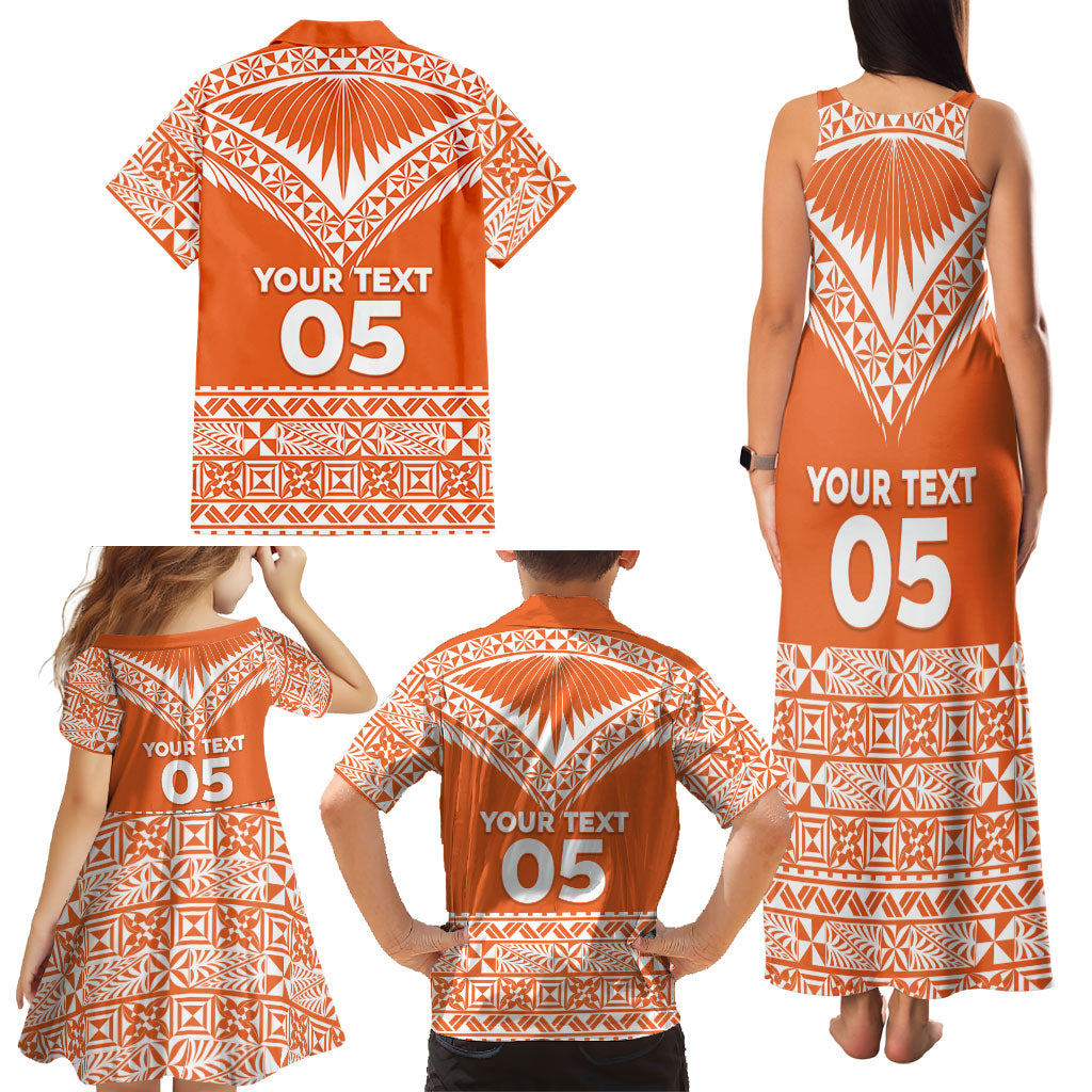 Personalised Tonga Tailulu College Family Matching Tank Maxi Dress and Hawaiian Shirt Tongan Kupesi Pattern