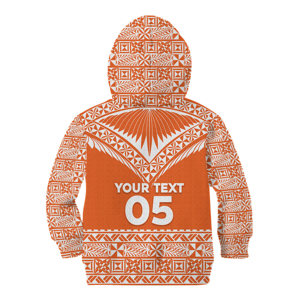 Personalised Tonga Tailulu College Kid Hoodie Tongan Kupesi Pattern