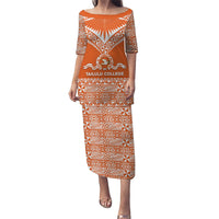 Personalised Tonga Tailulu College Puletasi Tongan Kupesi Pattern