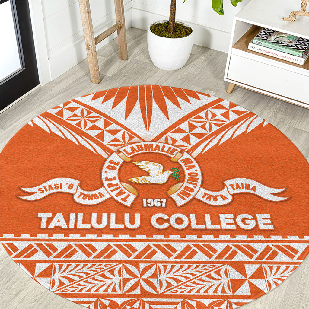 Tonga Tailulu College Round Carpet Tongan Kupesi Pattern