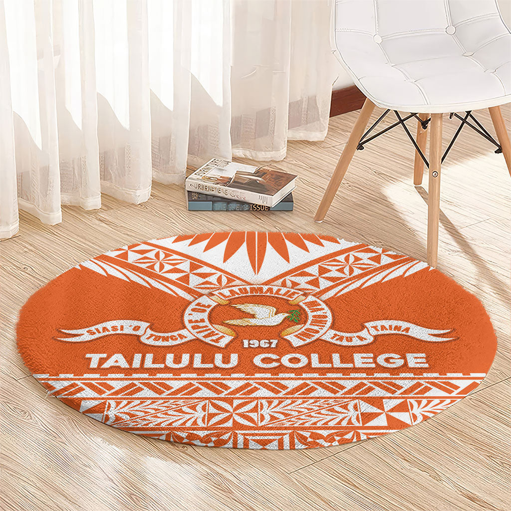 Tonga Tailulu College Round Carpet Tongan Kupesi Pattern