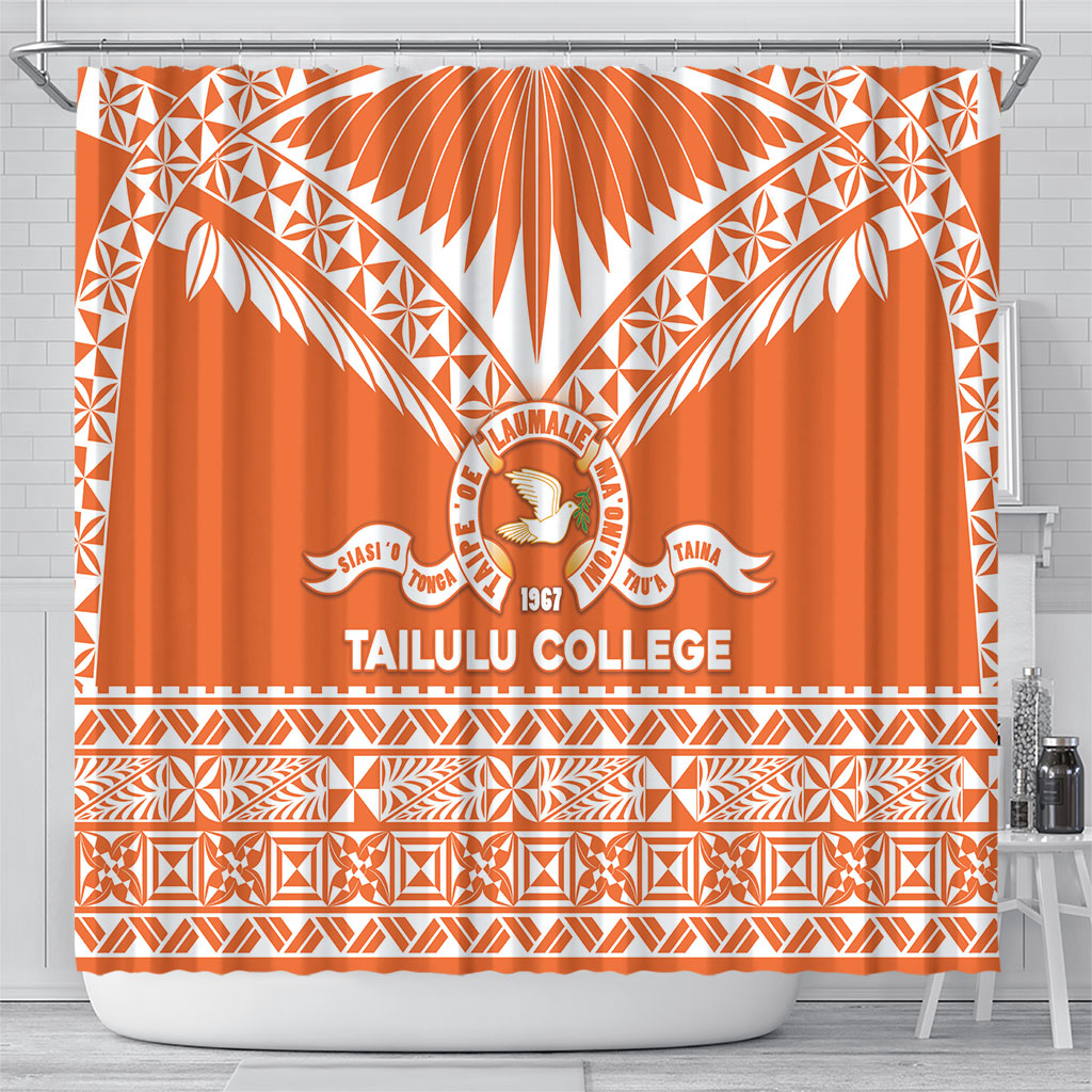 Tonga Tailulu College Shower Curtain Tongan Kupesi Pattern