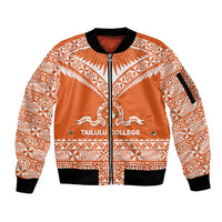 Personalised Tonga Tailulu College Sleeve Zip Bomber Jacket Tongan Kupesi Pattern