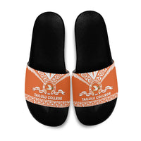 Tonga Tailulu College Slide Sandals Tongan Kupesi Pattern