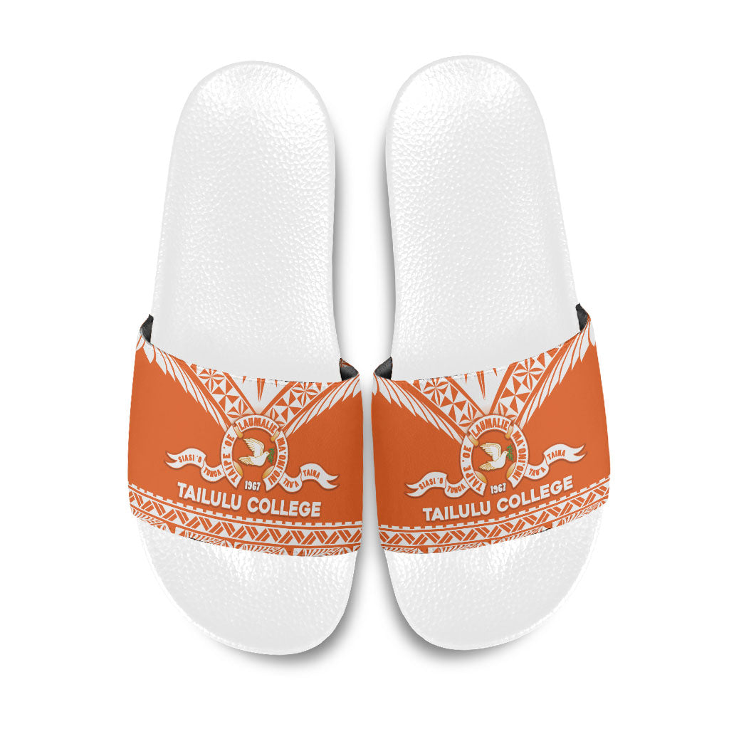 Tonga Tailulu College Slide Sandals Tongan Kupesi Pattern