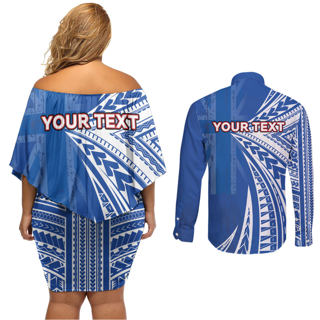 Personalised Hawaii 808 Couples Matching Off Shoulder Short Dress and Long Sleeve Button Shirt Unique Style