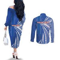 Personalised Hawaii 808 Couples Matching Off The Shoulder Long Sleeve Dress and Long Sleeve Button Shirt Unique Style