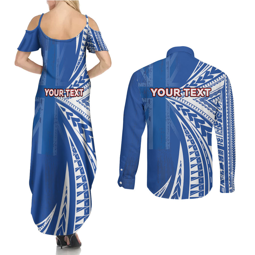 Personalised Hawaii 808 Couples Matching Summer Maxi Dress and Long Sleeve Button Shirt Unique Style