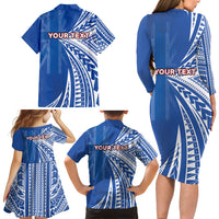 Personalised Hawaii 808 Family Matching Long Sleeve Bodycon Dress and Hawaiian Shirt Unique Style