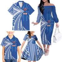 Personalised Hawaii 808 Family Matching Off The Shoulder Long Sleeve Dress and Hawaiian Shirt Unique Style