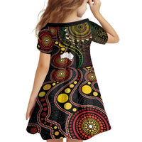 Vanuatu And Australia Aboriginal Family Matching Off The Shoulder Long Sleeve Dress and Hawaiian Shirt Iguana And Kangaroo Together LT05 - Polynesian Pride