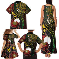 Vanuatu And Australia Aboriginal Family Matching Tank Maxi Dress and Hawaiian Shirt Iguana And Kangaroo Together LT05 - Polynesian Pride