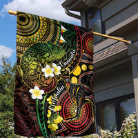 Vanuatu And Australia Aboriginal Garden Flag Iguana And Kangaroo Together