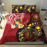 Tonga Ngatu And Australia Aboriginal Bedding Set Tongan Dove And Kangaroo Together