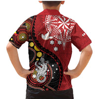 Tonga Ngatu And Australia Aboriginal Family Matching Mermaid Dress and Hawaiian Shirt Tongan Dove And Kangaroo Together