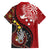 Tonga Ngatu And Australia Aboriginal Family Matching Off The Shoulder Long Sleeve Dress and Hawaiian Shirt Tongan Dove And Kangaroo Together