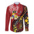 Tonga Ngatu And Australia Aboriginal Long Sleeve Button Shirt Tongan Dove And Kangaroo Together