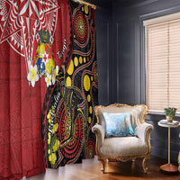 Tonga Ngatu And Australia Aboriginal Window Curtain Tongan Dove And Kangaroo Together