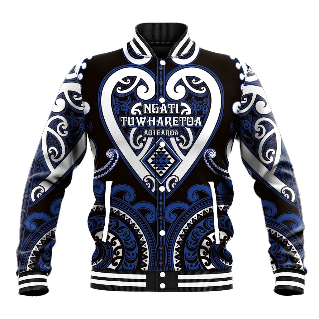 Custom Aotearoa Ngati Tuwharetoa Baseball Jacket Maori Tribal Pattern