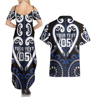 Custom Aotearoa Ngati Tuwharetoa Couples Matching Summer Maxi Dress and Hawaiian Shirt Maori Tribal Pattern