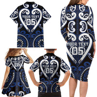 Custom Aotearoa Ngati Tuwharetoa Family Matching Long Sleeve Bodycon Dress and Hawaiian Shirt Maori Tribal Pattern LT05 - Polynesian Pride