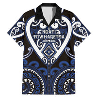 Custom Aotearoa Ngati Tuwharetoa Family Matching Mermaid Dress and Hawaiian Shirt Maori Tribal Pattern LT05 Dad's Shirt - Short Sleeve Navy - Polynesian Pride