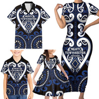 Custom Aotearoa Ngati Tuwharetoa Family Matching Short Sleeve Bodycon Dress and Hawaiian Shirt Maori Tribal Pattern LT05 - Polynesian Pride