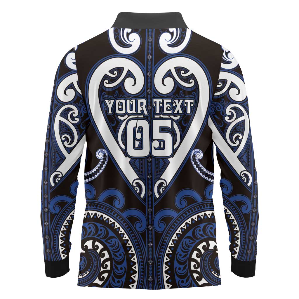 Custom Aotearoa Ngati Tuwharetoa Long Sleeve Polo Shirt Maori Tribal Pattern