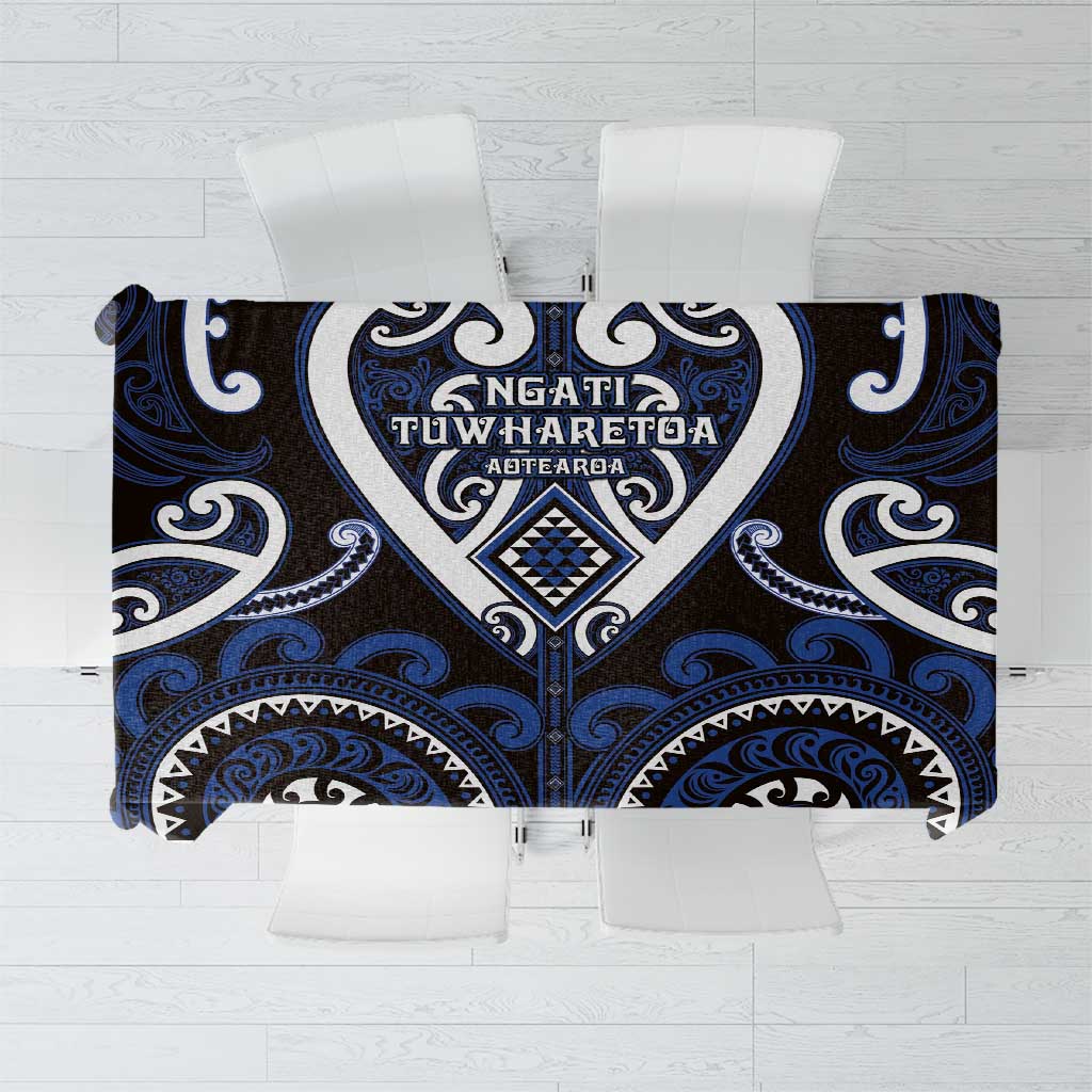 Aotearoa Ngati Tuwharetoa Tablecloth Maori Tribal Pattern LT05 Navy - Polynesian Pride