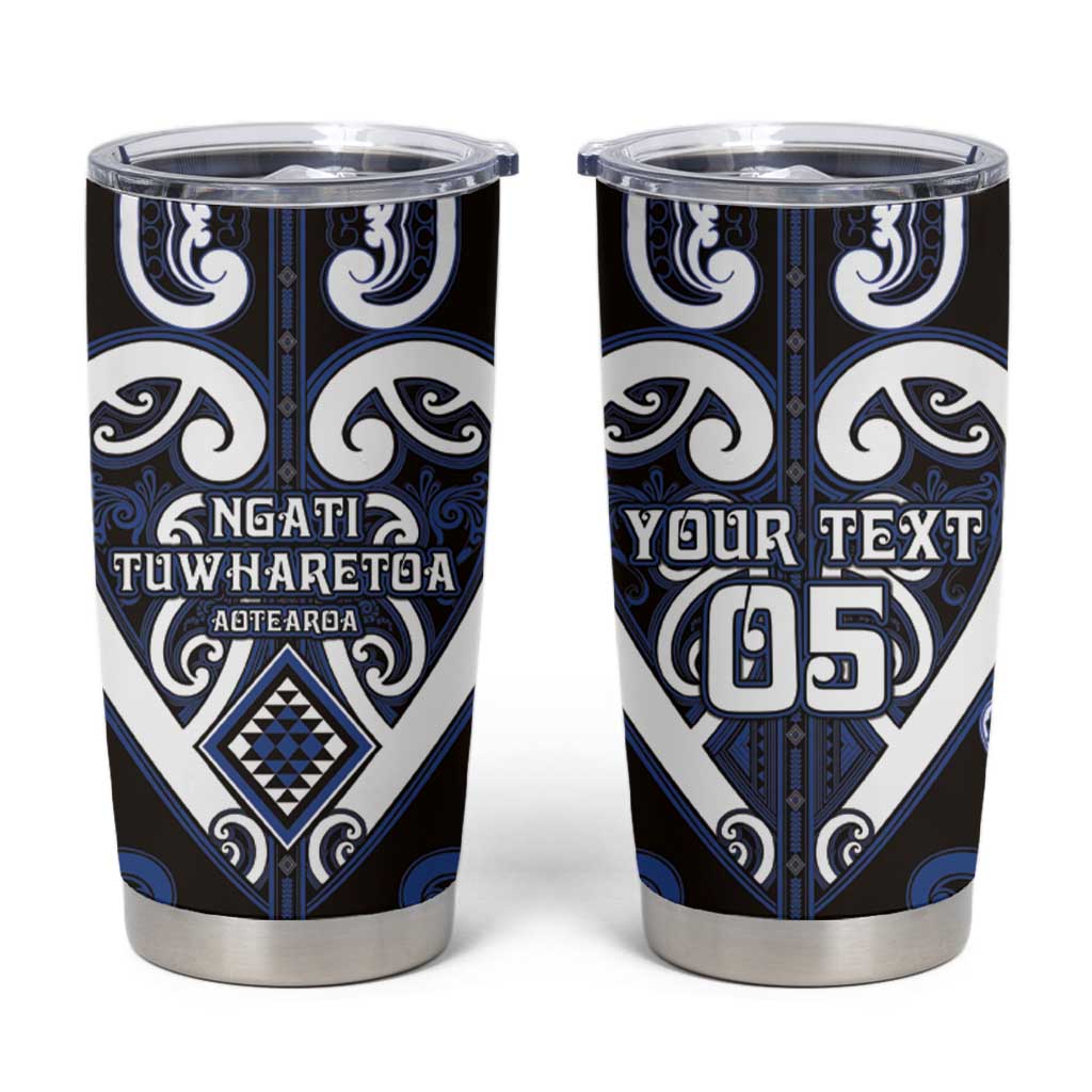 Custom Aotearoa Ngati Tuwharetoa Tumbler Cup Maori Tribal Pattern