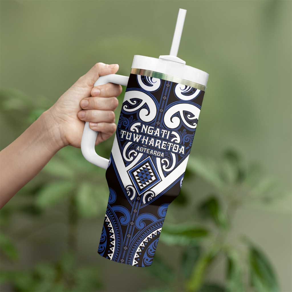 Custom Aotearoa Ngati Tuwharetoa Tumbler With Handle Maori Tribal Pattern LT05 - Polynesian Pride