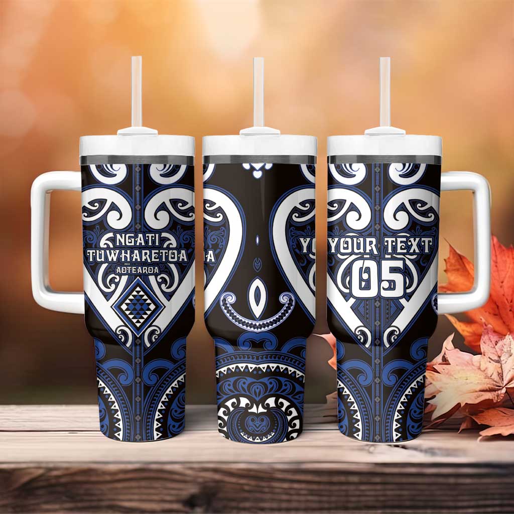 Custom Aotearoa Ngati Tuwharetoa Tumbler With Handle Maori Tribal Pattern LT05 - Polynesian Pride