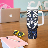 Custom Aotearoa Ngati Tuwharetoa Tumbler With Handle Maori Tribal Pattern LT05 - Polynesian Pride