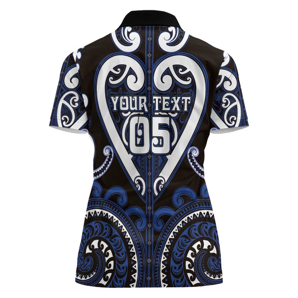 Custom Aotearoa Ngati Tuwharetoa Women Polo Shirt Maori Tribal Pattern
