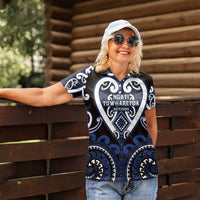Custom Aotearoa Ngati Tuwharetoa Women Polo Shirt Maori Tribal Pattern