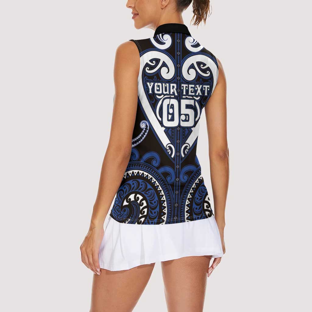 Custom Aotearoa Ngati Tuwharetoa Women Sleeveless Polo Shirt Maori Tribal Pattern