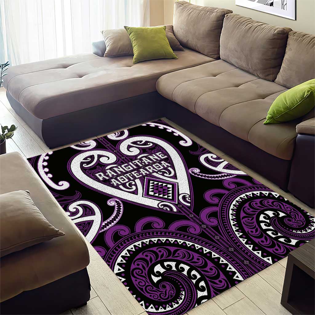 Aotearoa Rangitane Area Rug Maori Tribal Pattern
