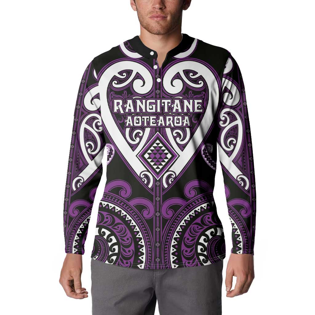 Custom Aotearoa Rangitane Button Sweatshirt Maori Tribal Pattern