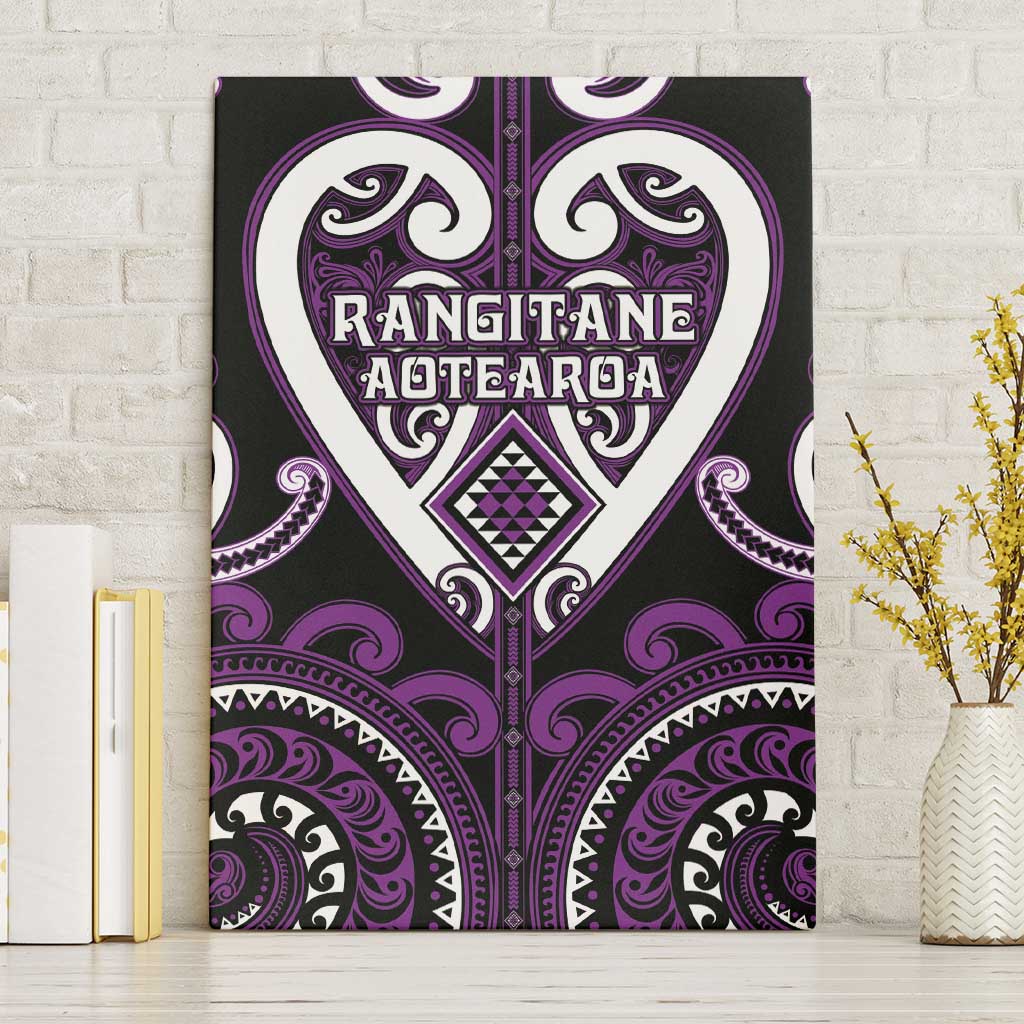 Aotearoa Rangitane Canvas Wall Art Maori Tribal Pattern LT05 Without Frame Purple - Polynesian Pride