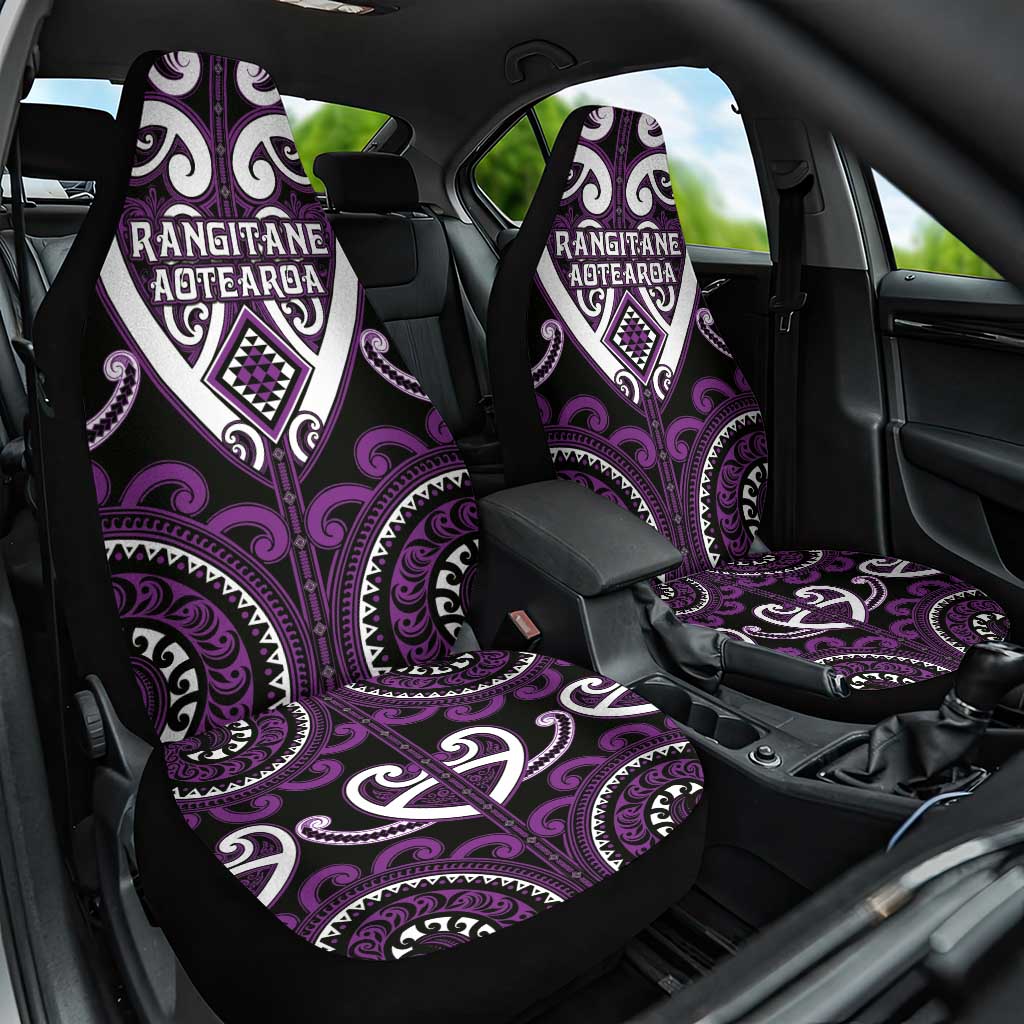 Aotearoa Rangitane Car Seat Cover Maori Tribal Pattern LT05 One Size Purple - Polynesian Pride