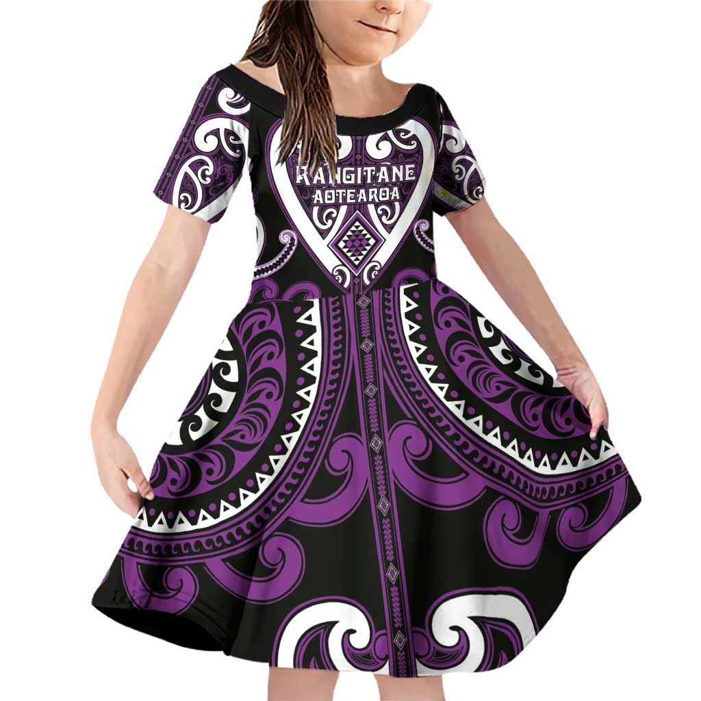 Custom Aotearoa Rangitane Family Matching Off Shoulder Short Dress and Hawaiian Shirt Maori Tribal Pattern