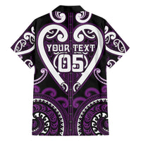 Custom Aotearoa Rangitane Family Matching Off Shoulder Short Dress and Hawaiian Shirt Maori Tribal Pattern