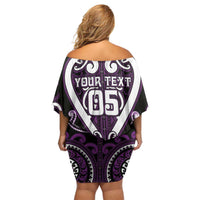 Custom Aotearoa Rangitane Off Shoulder Short Dress Maori Tribal Pattern
