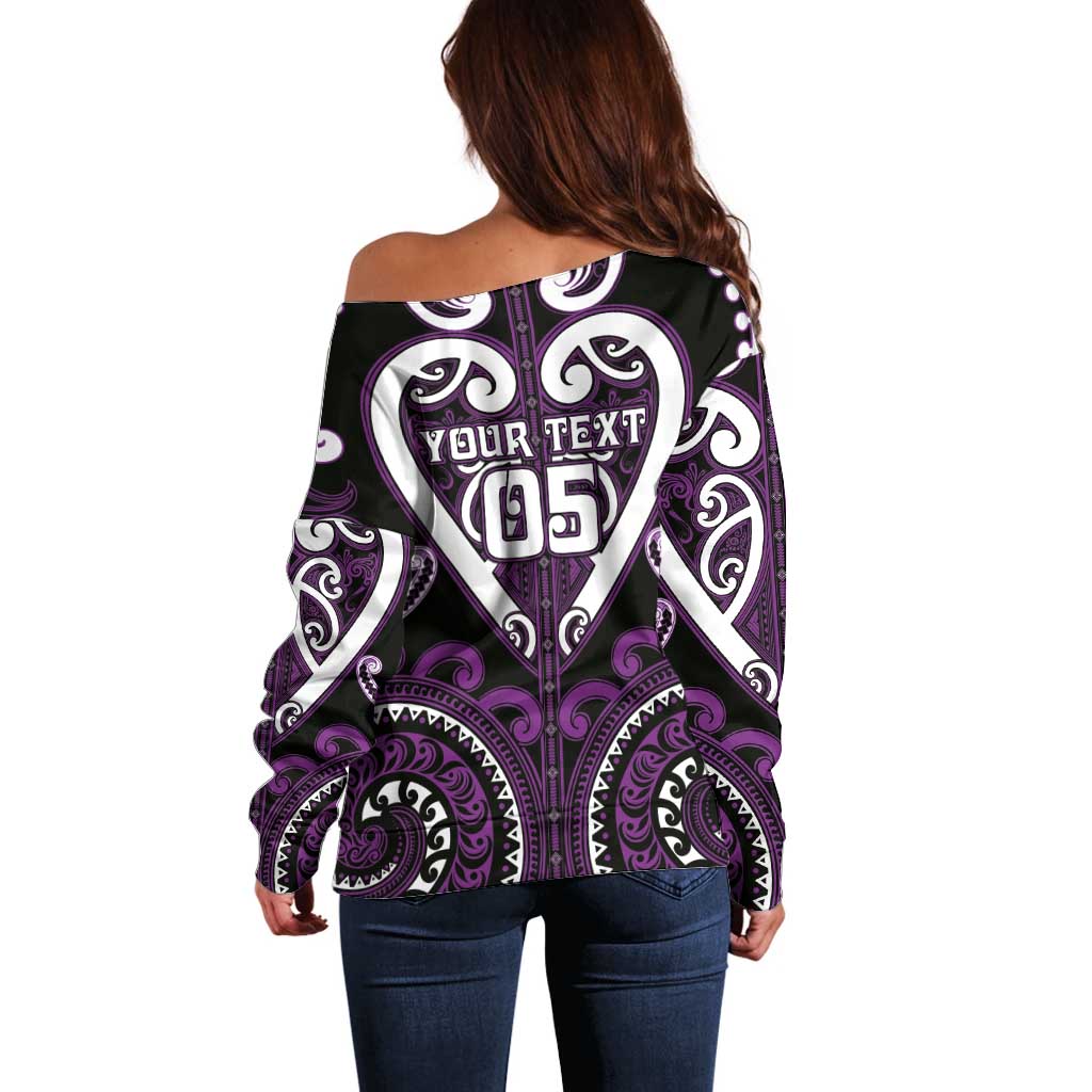 Custom Aotearoa Rangitane Off Shoulder Sweater Maori Tribal Pattern