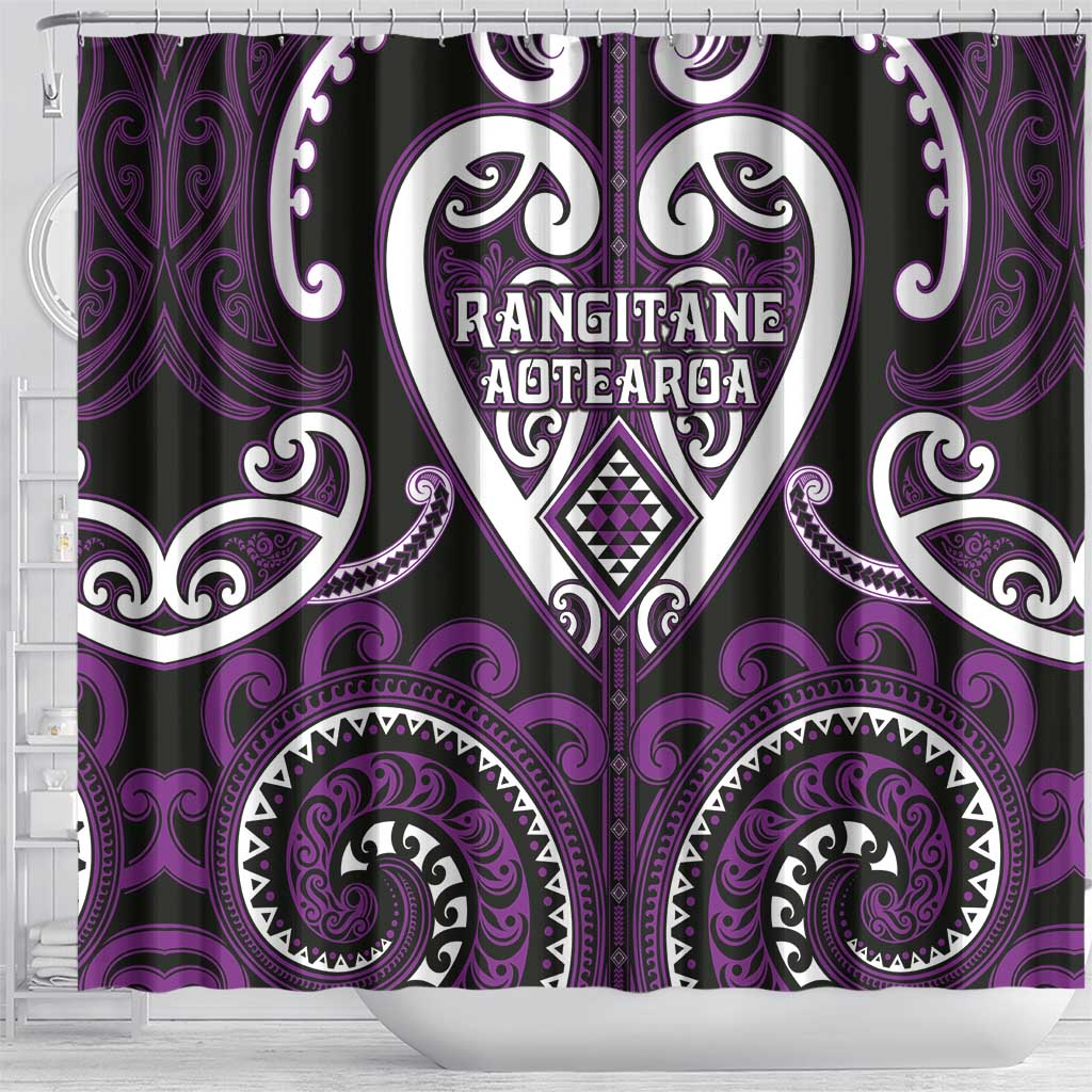 Aotearoa Rangitane Shower Curtain Maori Tribal Pattern