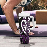 Custom Aotearoa Rangitane Tumbler With Handle Maori Tribal Pattern